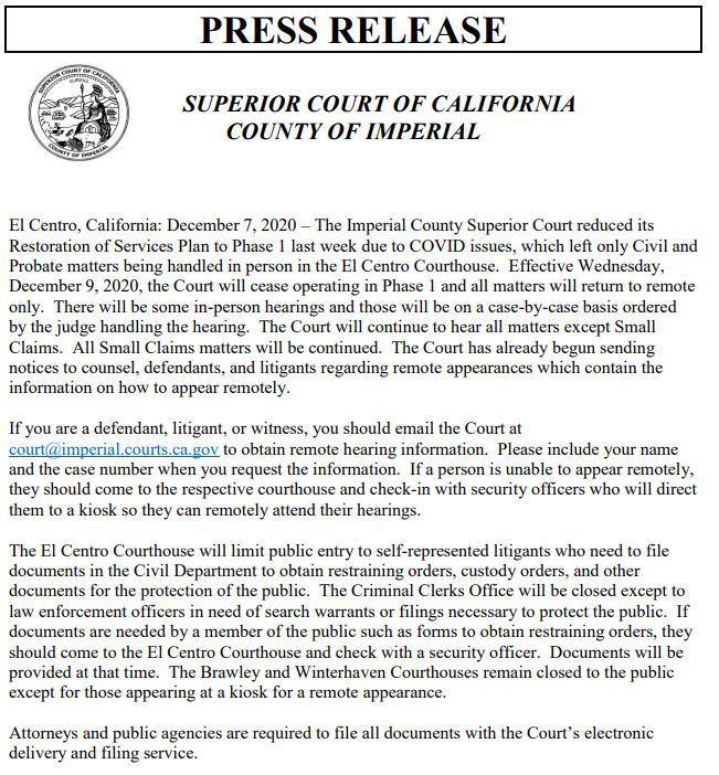 PRESS RELEASE 12022020